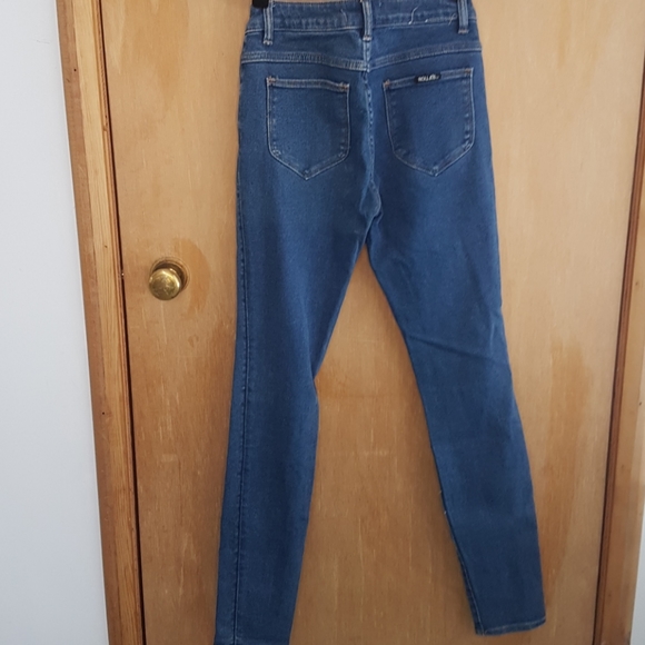 Mid to high rise stiff blue denim skinny. - Picture 4 of 5